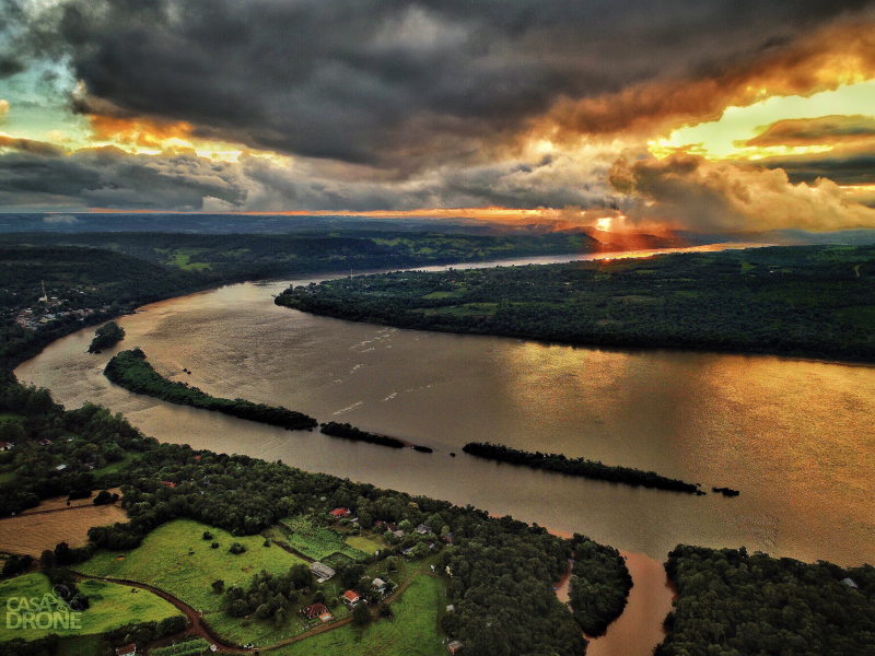 Foto Por do Sol Rio Uruguai
